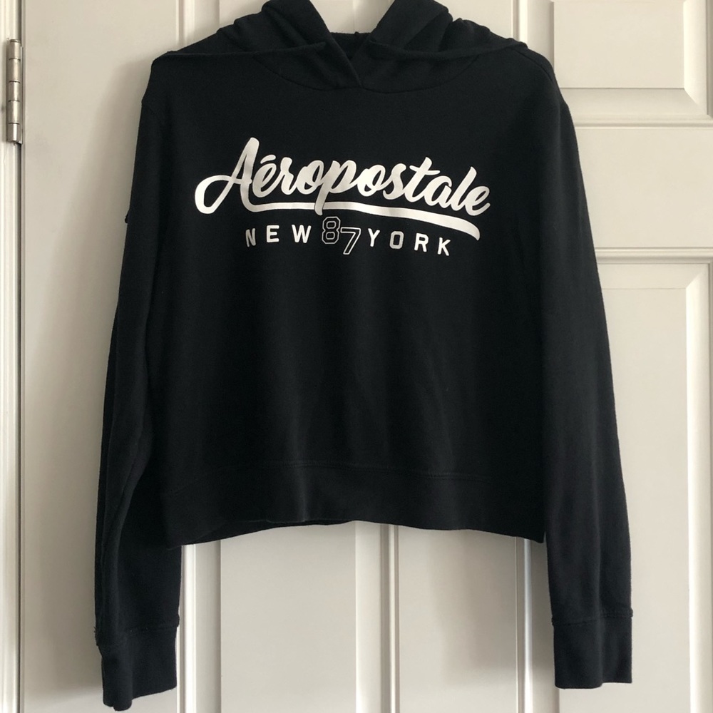 Aeropostale Cropped Hoodie Sweatshirt Size Large